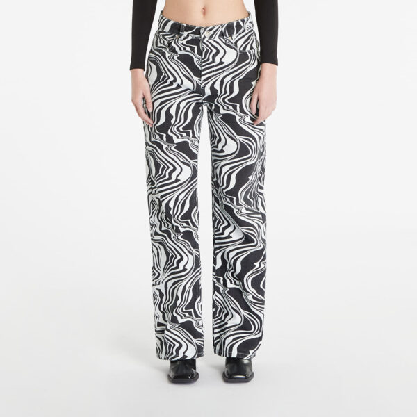 Farmer Sixth June Straight Leg Printed Jeans Black/ White W30-alacsony-ár