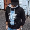 Fekete férfi mintás pulóver Dstreet