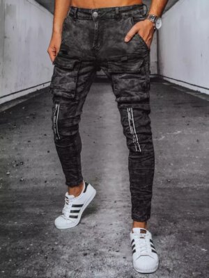 Fekete férfi oldalzsebes farmer jogger Dstreet