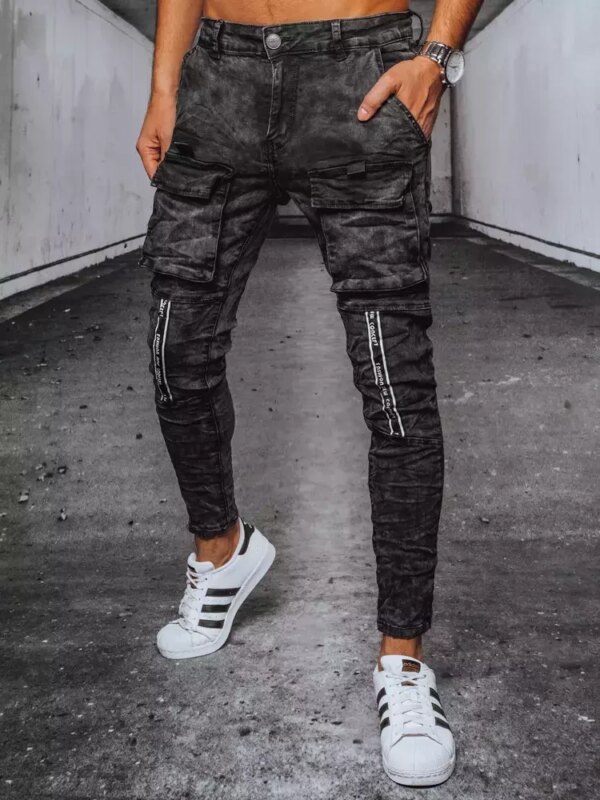 Fekete férfi oldalzsebes farmer jogger Dstreet