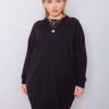 Fekete plus size ruha hosszú ujjú