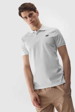 Férfi Regular Polo Póló Logóval 4F Fehér 4FWMM00TPT