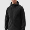 Férfi Softshell Dzseki Kapucnival 4F Fekete 4FWAW24TSO