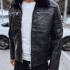 Férfi bőrdzseki fekete Dstreet