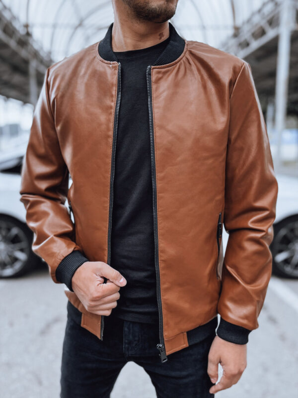 Férfi camel bőr bomber dzseki Dstreet