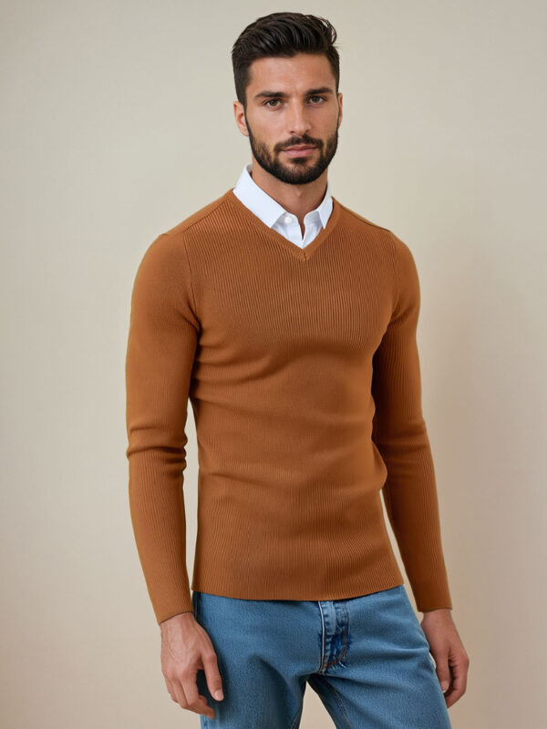 Férfi camel pulóver Dstreet
