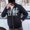 Férfi cipzáros mintás pulóver gránátkék színben Dstreet
