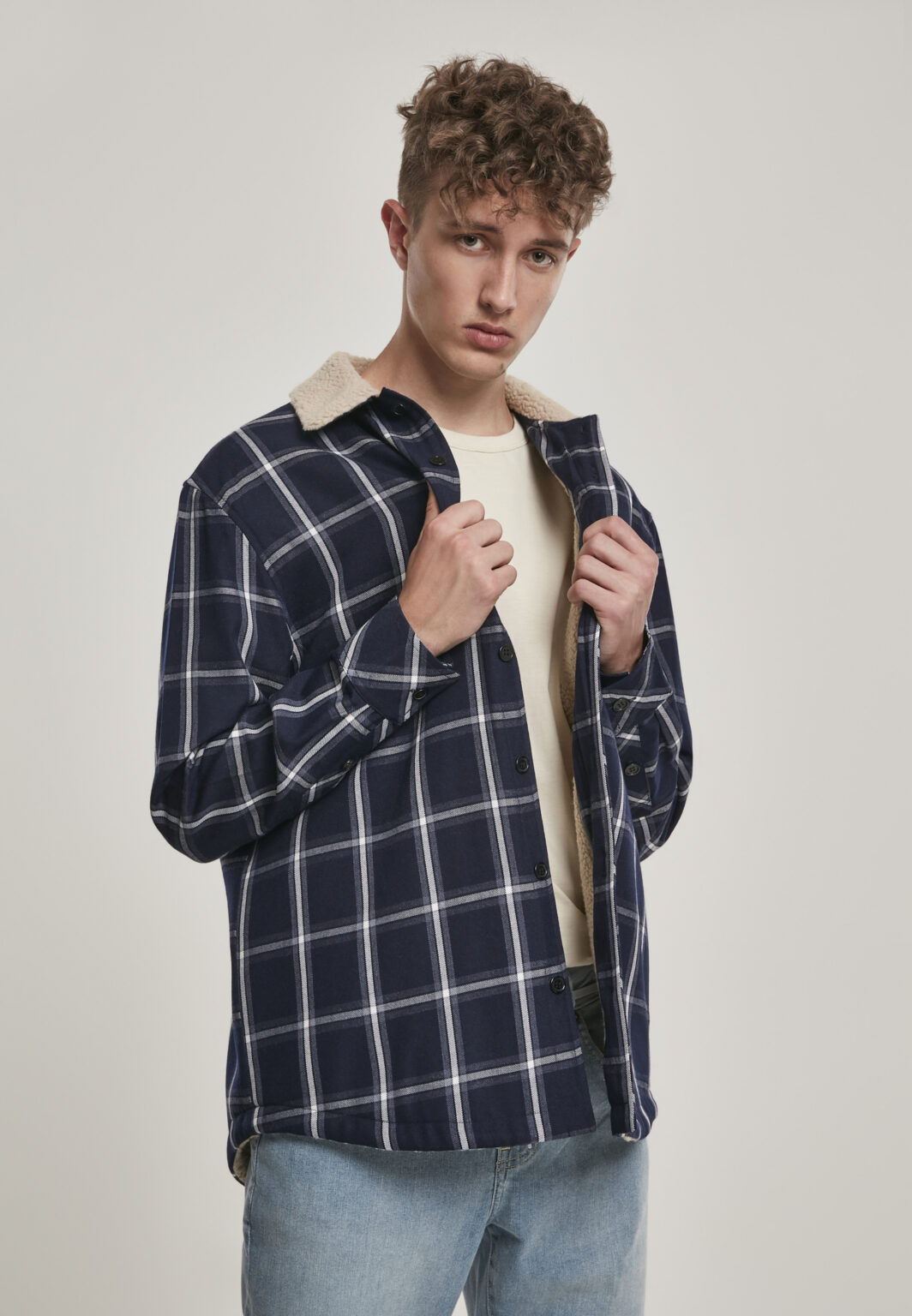 Férfi dzseki Urban Classics Checkered