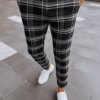 Férfi fekete kockás chino nadrág Dstreet