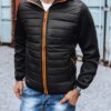 Férfi fekete steppelt átmeneti kabát Dstreet