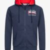 Férfi kapucnis pulóver Lonsdale 117425-Black/White/Grey