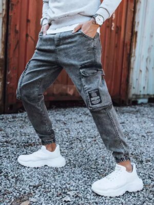 Férfi katonai jogger farmernadrág sötétszürke színben Dstreet