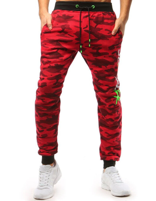 Férfi melegítőnadrág camo piros színben Dstreet