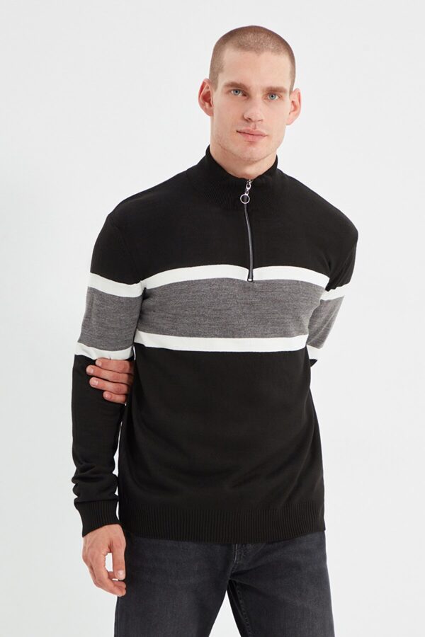 Férfi pulóver Trendyol Zip-up