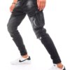 Férfi slim fit katonai jogger farmernadrág fekete színben Dstreet