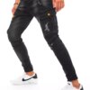 Férfi slim fit katonai jogger farmernadrág fekete színben Dstreet