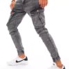 Férfi slim fit katonai jogger farmernadrág világoszürke színben Dstreet