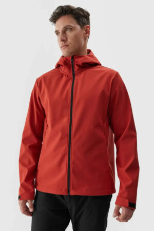 Férfi softshell dzseki kapucnival piros 4F 4FWAW24TSO