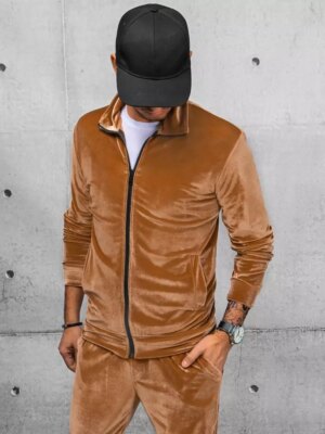 Férfi szabadidő pulóver Szín Camel DSTREET