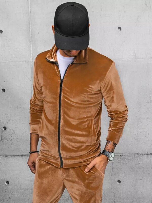 Férfi szabadidő pulóver Szín Camel DSTREET
