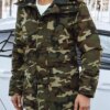 Férfi téli dzseki kapucnival camo mintás színben Dstreet