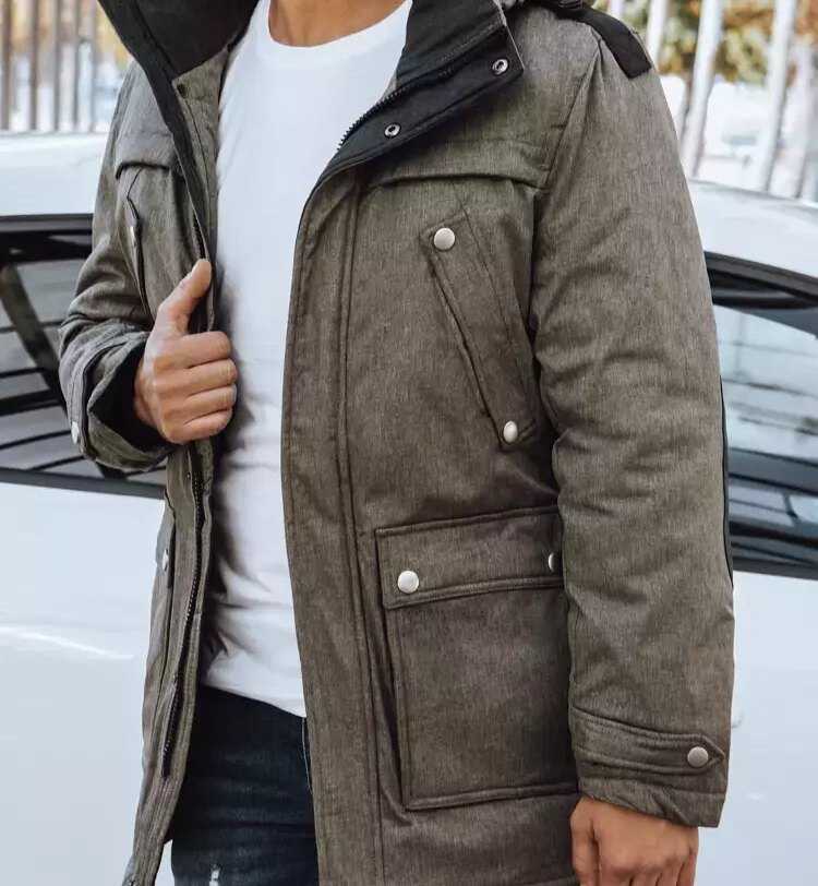 Férfi téli dzseki khaki színben Dstreet