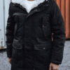Férfi téli parka dzseki kapucnival fekete Dstreet