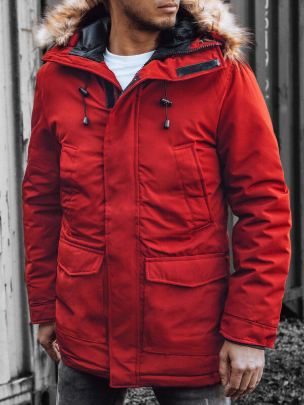 Férfi téli parka kabát piros Dstreet
