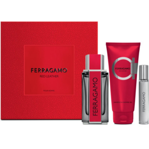 Ferragamo Red Leather ajándékszett uraknak-ár