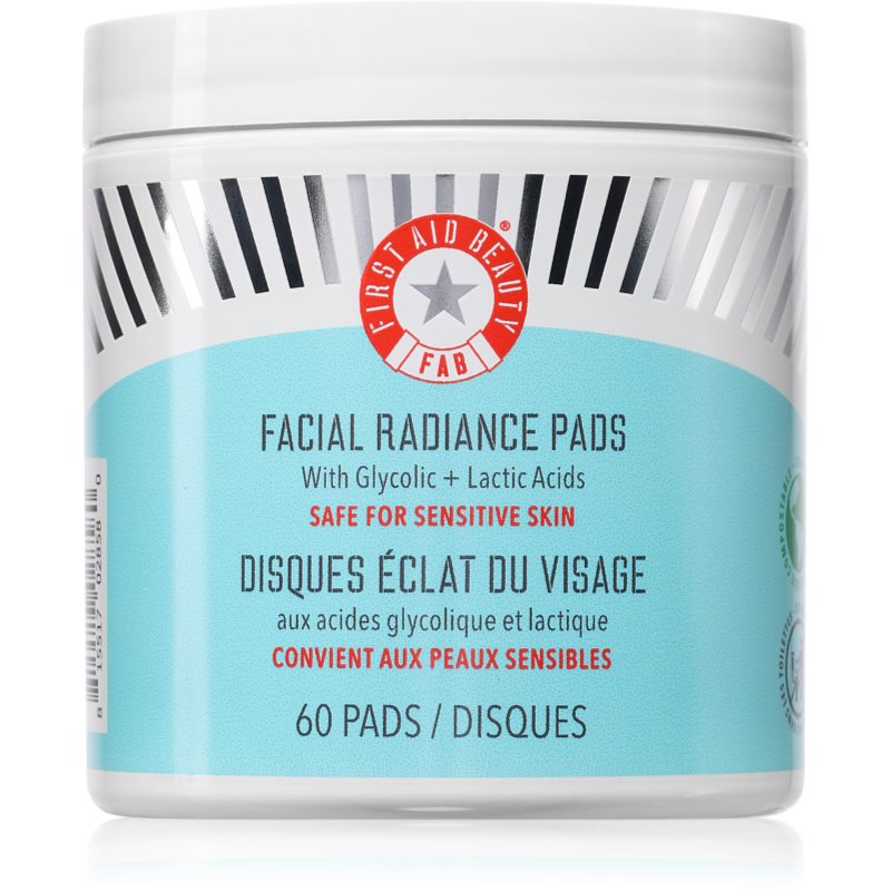 First Aid Beauty Facial Radiance Pads hámlasztó kendők az élénk és kisimított arcbőrért 60 db