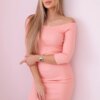 Fitted dress - ribbed apricot