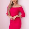 Fitted dress - ribbed fuchsia