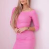 Fitted dress - ribbed light pink