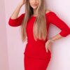 Fitted dress - ribbed red