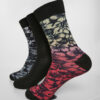Floral Socks 3-Pack Black/Grey/Red
