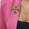 Floral brooch 2 green