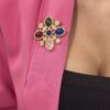 Floral brooch 2 multicolored