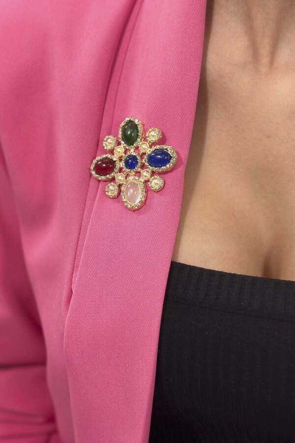 Floral brooch 2 multicolored