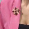 Floral brooch 2 red