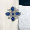 Floral brooch 2 silver + cornflower