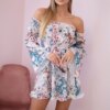 Floral dress on the shoulders powder pink