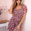 Floral dress with waist tie black