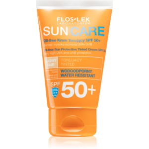 FlosLek Laboratorium Sun Care Derma Beach színező védő krém kombinált és zsíros bőrre SPF 50+ 50 ml-ár