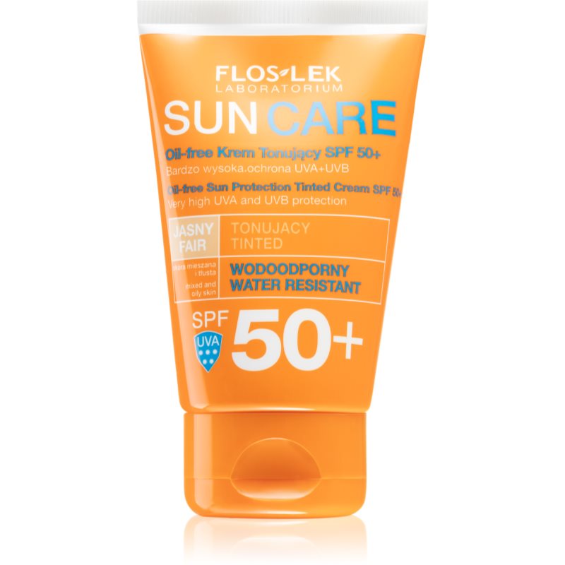 FlosLek Laboratorium Sun Care Derma Beach színező védő krém kombinált és zsíros bőrre SPF 50+ 50 ml-ár