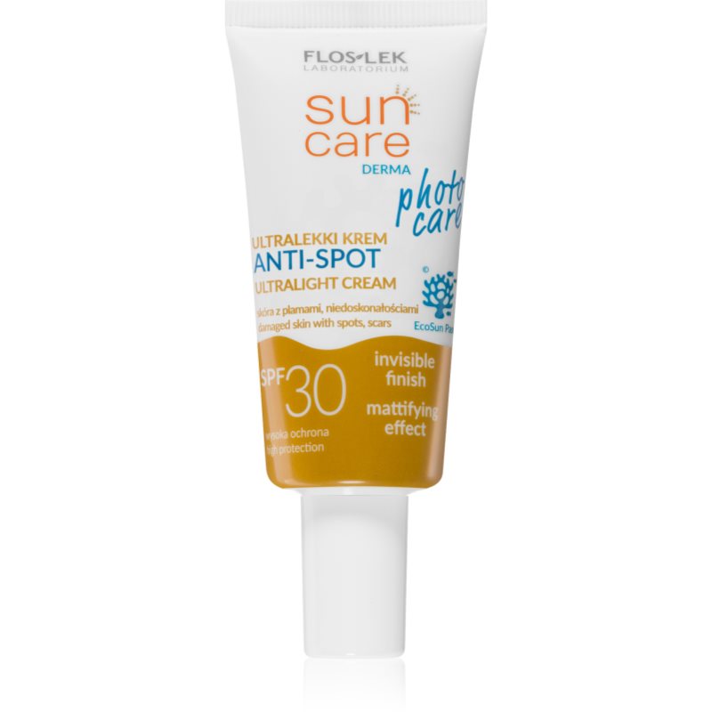 FlosLek Laboratorium Sun Care Derma Photo Care gyengéd védő arckrém a bőrhibákra SPF 30 30 ml-Ár