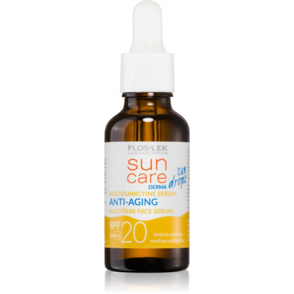 FlosLek Laboratorium Sun Care Derma Sun Drops védő szérum ránctalanító hatással SPF 20 30 ml-Ár
