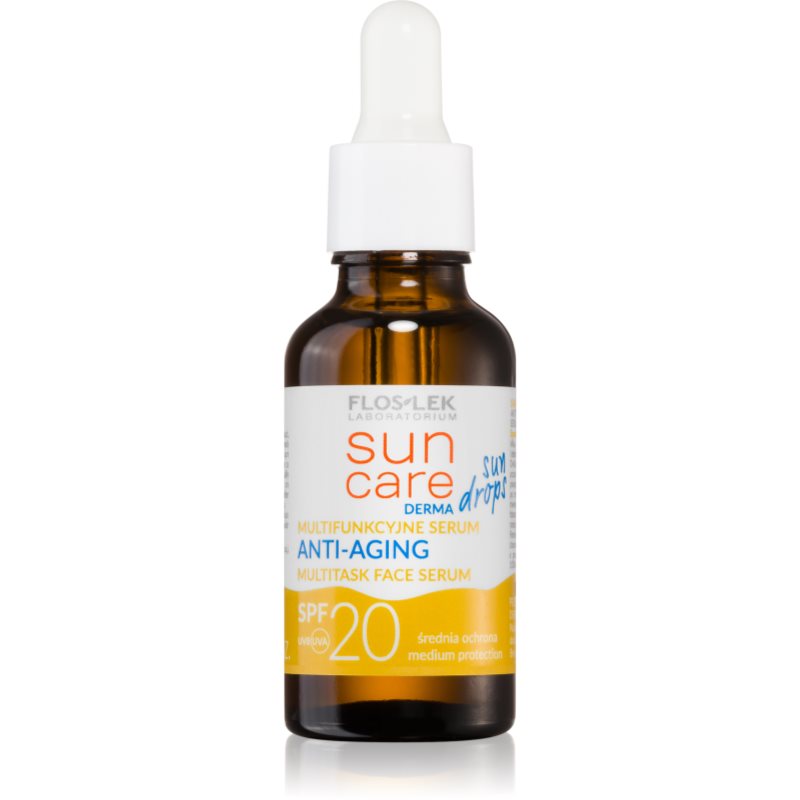 FlosLek Laboratorium Sun Care Derma Sun Drops védő szérum ránctalanító hatással SPF 20 30 ml-Ár