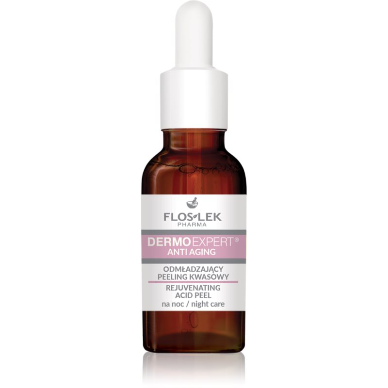 FlosLek Pharma DermoExpert Acid Peel fiatalító éjszakai ápolás hámlasztó hatással 30 ml-Eredeti