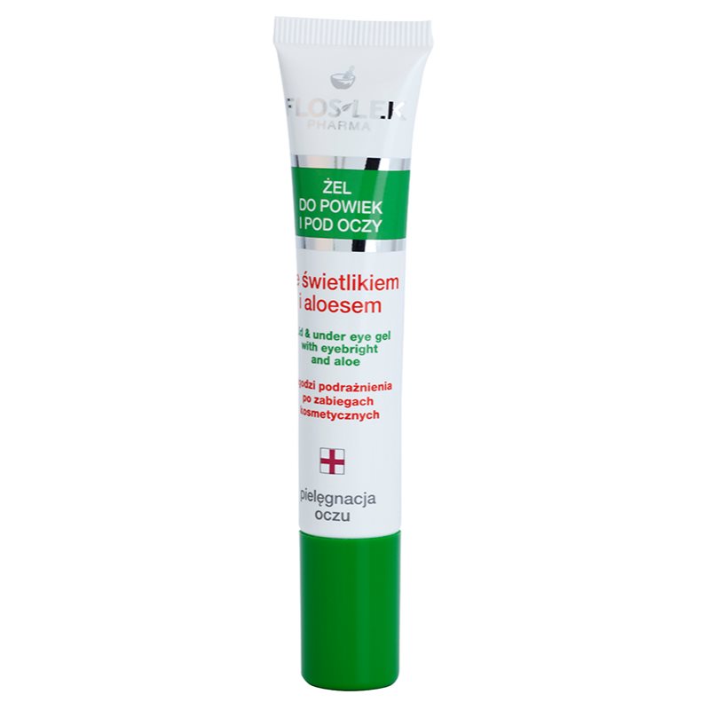 FlosLek Pharma Eye Care szemkörnyék ápoló gél szemvidítóval és aloe verával 15 ml-Eredeti