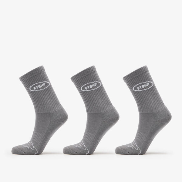 Footshop Basic Crew Socks 3-Pack Grey 36-38-alacsony-ár